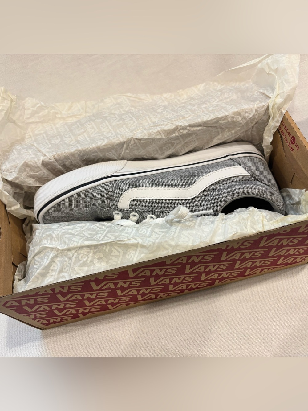 Vans Ward Summer Canvas Sneakers NWT - Woman’s 8.5/Youth 6.5 - Gray and White - Picture 6 of 9
